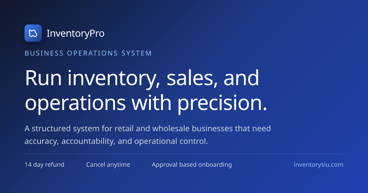 InventoryPro, Run inventory, sales, and operations with precision